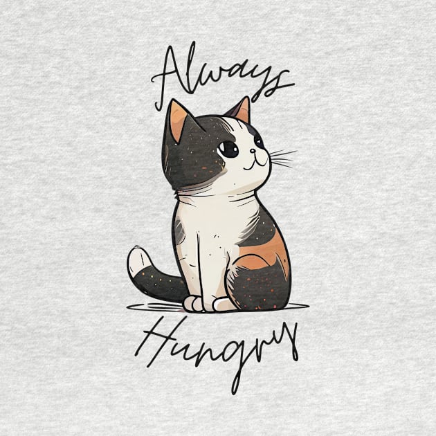 Always Hungry Cute Cat Sticker by BotanicalWoe